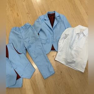 Amazon Light Blue Boys Dress Suit Set with White Dress Shirt